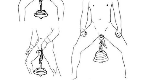 Pendurar um peso é uma técnica popular para alongar o pênis masculino. 